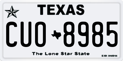 TX license plate CUO8985