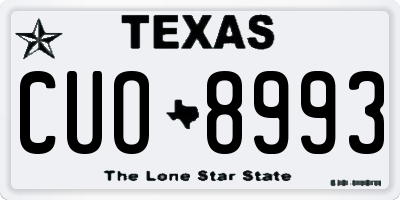 TX license plate CUO8993