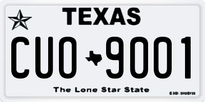 TX license plate CUO9001