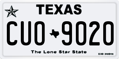 TX license plate CUO9020