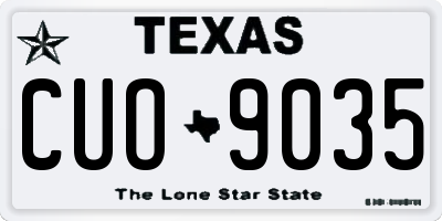 TX license plate CUO9035