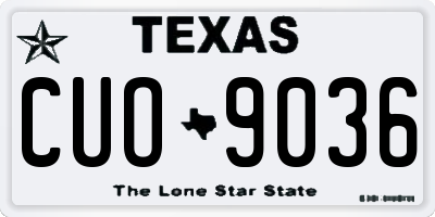 TX license plate CUO9036