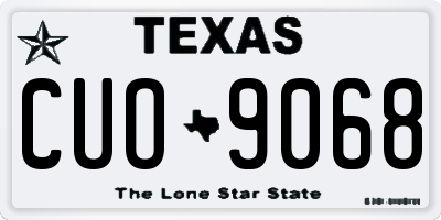 TX license plate CUO9068