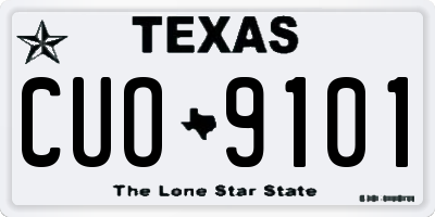 TX license plate CUO9101