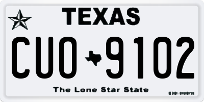 TX license plate CUO9102