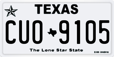 TX license plate CUO9105