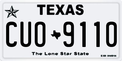 TX license plate CUO9110