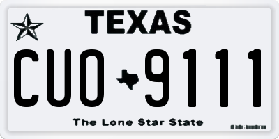 TX license plate CUO9111