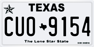 TX license plate CUO9154