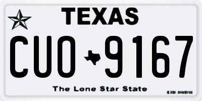 TX license plate CUO9167