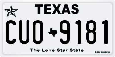 TX license plate CUO9181