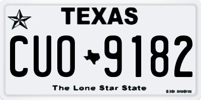 TX license plate CUO9182