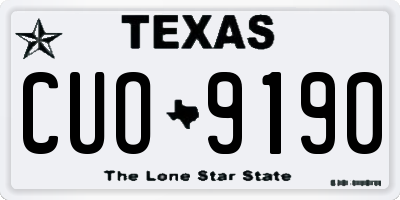 TX license plate CUO9190