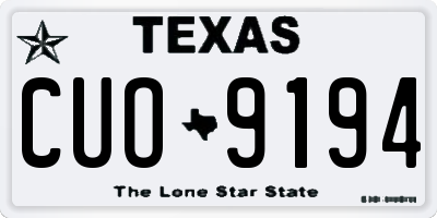 TX license plate CUO9194