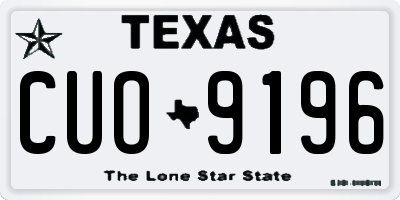 TX license plate CUO9196