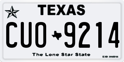 TX license plate CUO9214