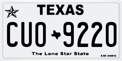 TX license plate CUO9220