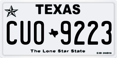 TX license plate CUO9223