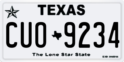 TX license plate CUO9234