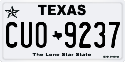 TX license plate CUO9237
