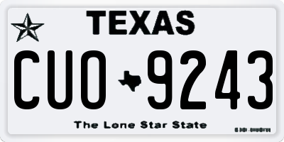 TX license plate CUO9243