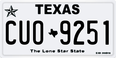 TX license plate CUO9251