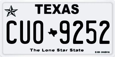 TX license plate CUO9252