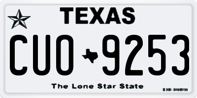 TX license plate CUO9253