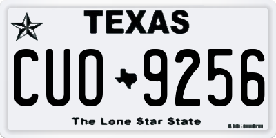 TX license plate CUO9256