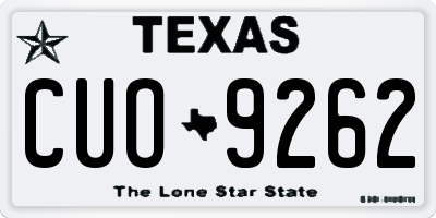 TX license plate CUO9262