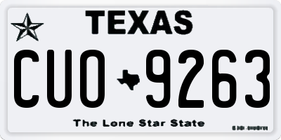 TX license plate CUO9263
