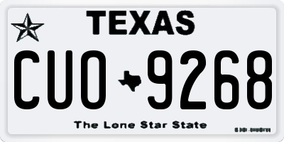 TX license plate CUO9268