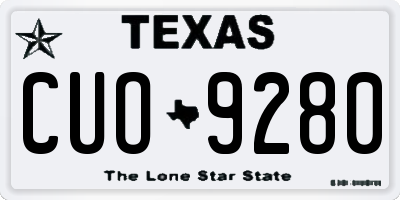 TX license plate CUO9280