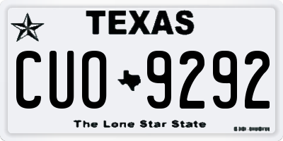 TX license plate CUO9292