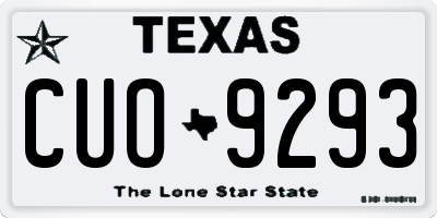 TX license plate CUO9293