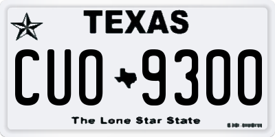 TX license plate CUO9300