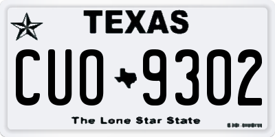 TX license plate CUO9302