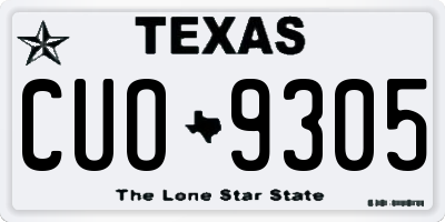 TX license plate CUO9305