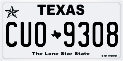TX license plate CUO9308