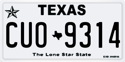 TX license plate CUO9314