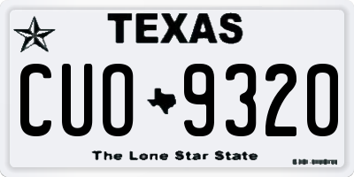 TX license plate CUO9320