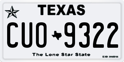 TX license plate CUO9322