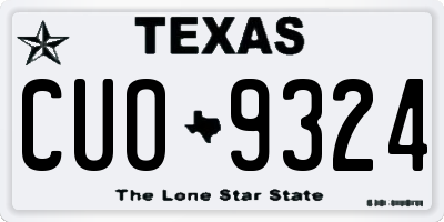 TX license plate CUO9324