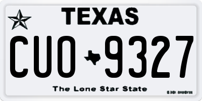 TX license plate CUO9327