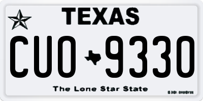 TX license plate CUO9330
