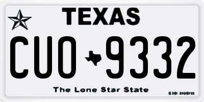 TX license plate CUO9332