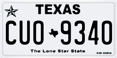 TX license plate CUO9340