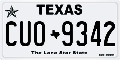 TX license plate CUO9342