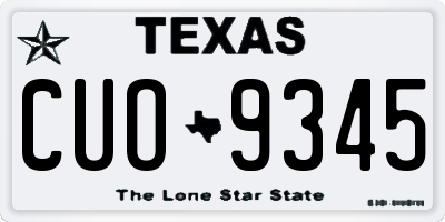 TX license plate CUO9345