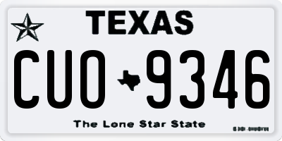 TX license plate CUO9346